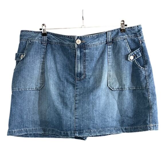Faded Glory Women's Plus Size Y2K Vintage Denim Skort Size 24W 24 - Picture 1 of 8